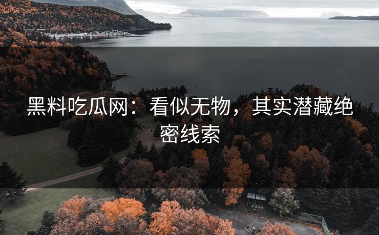 黑料吃瓜网：看似无物，其实潜藏绝密线索