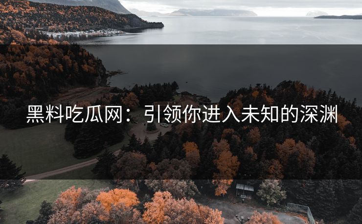 黑料吃瓜网：引领你进入未知的深渊