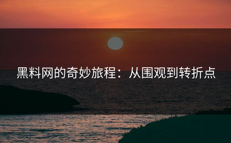 黑料网的奇妙旅程：从围观到转折点