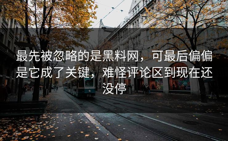 最先被忽略的是黑料网，可最后偏偏是它成了关键，难怪评论区到现在还没停