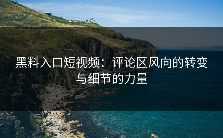 黑料入口短视频：评论区风向的转变与细节的力量
